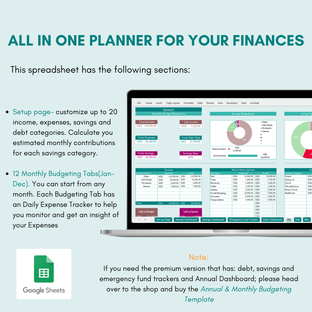 Monthly Budgeting Template-GOOGLE SHEETS VERSION - Image 7