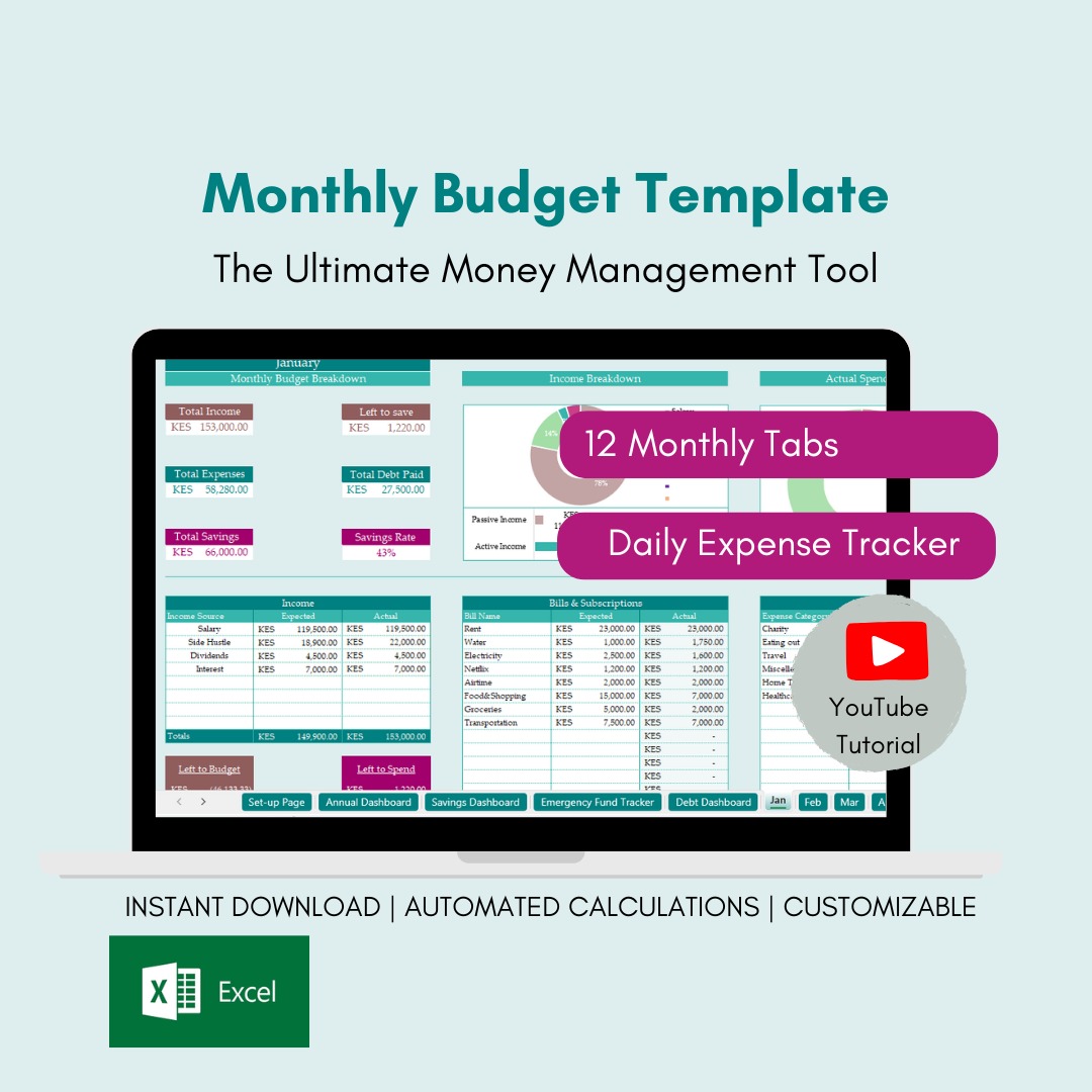 Monthly Budgeting Template-EXCEL VERSION