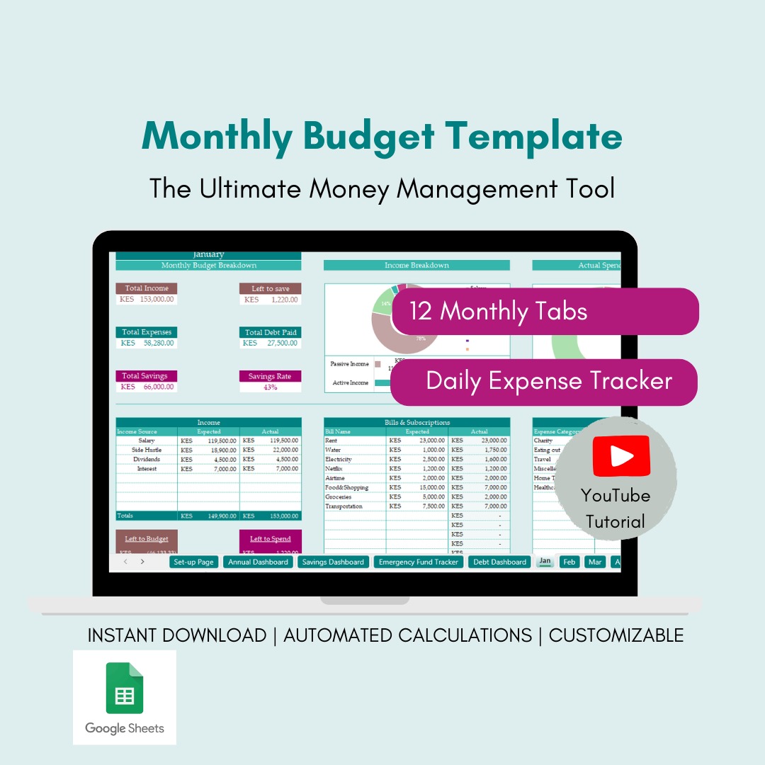 Monthly Budgeting Template-GOOGLE SHEETS VERSION