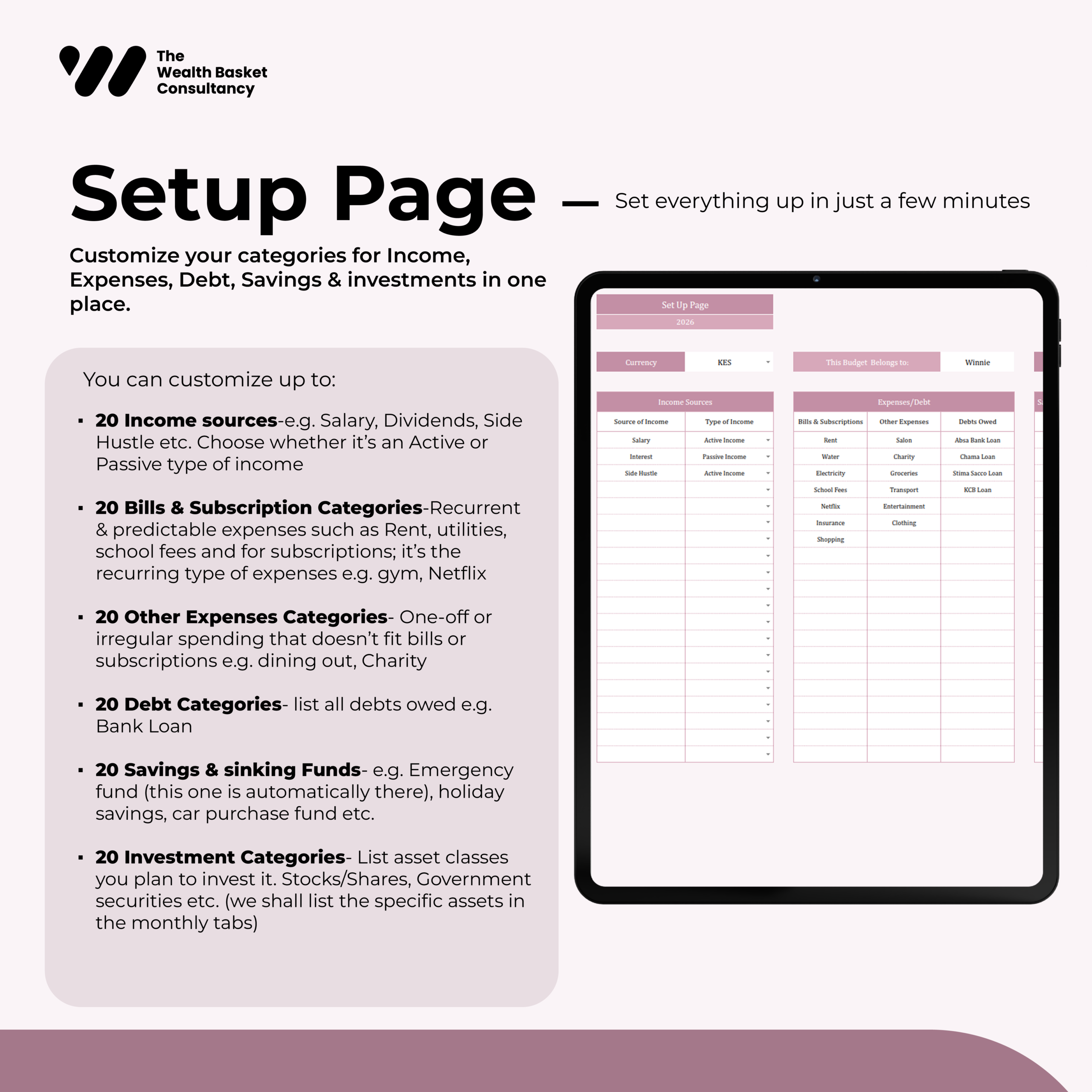 Comprehensive Annual & Monthly Budgeting Template-Pink Colour Theme - Image 2